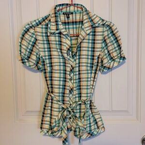 Checkered button up shirt